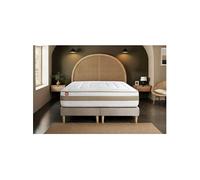 Matelas 160 x 200 cm Le Raffiné - Ressorts ensachés - Ep : 26 cm - sommier Beige avec 2 oreillers et couette