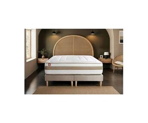 Matelas 160 x 200 cm Le Raffiné - Ressorts ensachés - Ep : 26 cm - sommier Beige avec 2 oreillers et couette