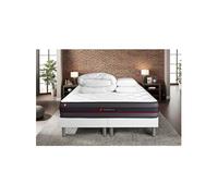 Matelas 160 x 200 cm Regen - Mousse à mémoire de forme - Ep : 24 cm - sommier Blanc avec 2 oreillers et couette