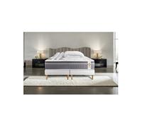 Matelas 160 x 200 cm Trente - Ressorts ensachés - Ep : 30 cm - sommier Blanc avec 2 oreillers et couette