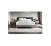 Matelas 160 x 200 cm Vingt-Huit - Ressorts ensachés - Ep : 28 cm - sommier Gris avec 2 oreillers et couette
