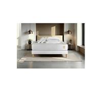 Matelas 160 x 200 cm Vingt-Quatre - Ressorts ensachés - Ep : 24 cm - sommier Blanc avec 2 oreillers et couette