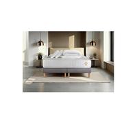 Matelas 160 x 200 cm Vingt-Quatre - Ressorts ensachés - Ep : 24 cm - sommier Gris avec 2 oreillers et couette