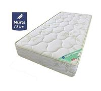 Matelas 160x190 Tissu avec Bambou Naturel Mousse HR 35 Kg/m3 Hauteur 21 Cm - Très Ferme + Protège Matelas OFFERT 160 190 Bamboo