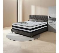 Matelas 160x200, avec Niveau de Fermeté H3 et 7 Zones de Couchage Anatomiques, Matelas à Ressorts, Hauteur 26 cm Ajustement parfait : le matelas à ressorts à 7 zones assure une adaptation et un soutie