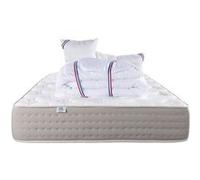 Matelas 160x200 cm, Dreamlux, 26 cm , ressorts ensachés, mousse haute densité, indépendance du couchage, face été/hiver + 2 Oreillers + Couette G