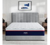 Matelas 160x200 cm INRE, Très épais 30 cm, Matelas Hybride, Ressorts Ensachés, Confort Ferme, Certifié Oeko-tex, 7 Zones Ergonomie