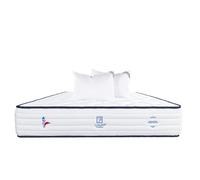 Matelas 160x200 cm, Patriote, 27cm, Ressorts Ensachés, mémoire de forme , Indépendance du Couchage, Soutien ferme + 2 Oreillers