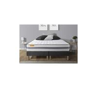 Matelas 160x200 + double sommiers gris 80x200 Memo Spring Ressorts ensachés 3 zones de confort MAXI épaisseur