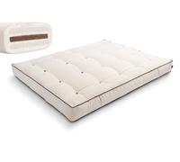Matelas 160x200 naturel avec coco et 2x latex - Futon Comfort Relax Kedro - Pascall Ecru