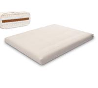 Matelas 160x200 naturel avec de la laine, coco et 2x latex - Futon Comfort Wool - Pascall Ecru