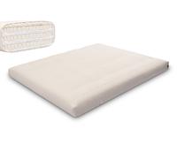 Matelas 160x200 naturel avec latex - Futon Comfort Trio Latex Wool - Pascall Ecru