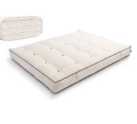 Matelas 160x200 naturel avec latex - Futon Comfort Trio Latex Wool - Pascall Kedro Ecru