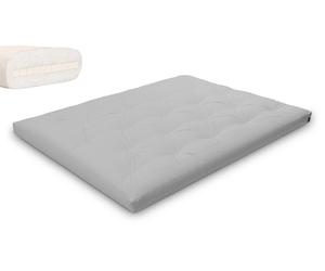 Matelas 160x200 naturel avec latex - Futon Slim Latex - Pascall Gris Clair