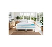 Matelas 180 x 200 cm Bodyzone+ - Ressorts ensachés - Ep : 26 cm - sommier Blanc avec 2 oreillers et couette