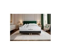 Pack matelas LANCASTER 180x200 + double sommiers noir 90x200 + Couette + 2 oreillers
