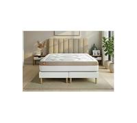Matelas 180 x 200 cm Le Cosy - Mousse à mémoire de forme - Ep : 30 cm - sommier Blanc avec 2 oreillers et couette