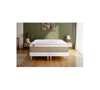 Matelas 180 x 200 cm Le Soyeux - Ressorts ensachés - Ep : 24 cm - sommier Blanc avec 2 oreillers et couette