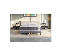 Matelas 180 x 200 cm Vingt-Six - Ressorts ensachés - Ep : 26 cm - sommier Gris avec 2 oreillers et couette