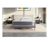 Matelas 180 x 200 cm Vingt-Six - Ressorts ensachés - Ep : 26 cm - sommier Gris avec 2 oreillers et couette G