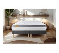 Matelas 180x200 + double sommier 90x200 Memo Zen Mousse à mémoire de forme 5 zones de confort MAXI épaisseur