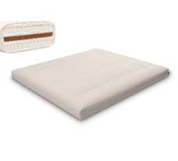 Matelas 180x200 naturel avec de la laine, coco et 2x latex - Futon Comfort Wool - Pascall Ecru