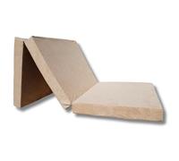 Matelas 198x80x10 cm d'appoint pliant - NATALIA SPZOO - 1 personne - Beige - Housse amovible - Mousse polyuréthane - Ferme