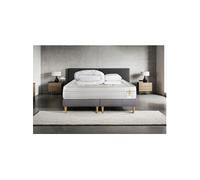 Matelas 200 x 200 cm Vingt-Huit - Ressorts ensachés - Ep : 28 cm - sommier Gris avec 2 oreillers et couette