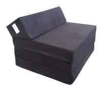 Natalia Spzoo Matelas lit Fauteuil futon Pliable Pliant Choix des Couleurs - Longueur 200 cm (0001-noir)