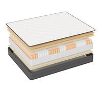 Matelas 22 cm Ressorts Ensachés 90x200-Ferme H4-7 Zones de Confort-Bords Renforcés-Mousse Haute Densité 50D-ROYGBIV