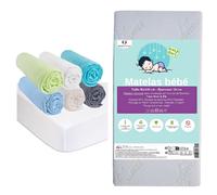 Matelas 50x100 + 6 Draps housse OCÉAN + 2 Alèses Coton