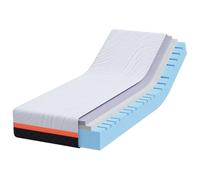 Matelas 70 x 200 cm blanc gris tissu jacquard | Mousse à mémoire de forme, design moderne, 1 pièce, convient aux chambres contemporaines
