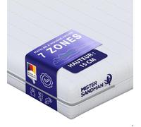 Matelas 70x200 cm en mousse, 2 faces réversible ferme ou équililibré, 7 zones de confort, épaisseur 15 cm, fabriqué en Allemagne
