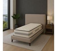 Matelas 80x190 cm Memoire de Forme 70 Kg/m3 + Alese - Hauteur 25,5 cm Tres Ferme + Oreiller Visco - 7 Zones de Confort - Ame Poli Lattex Haute Resilience - Hypoallergenique G