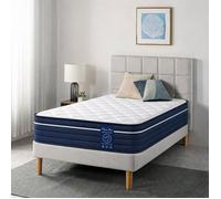Matelas 90 x 200 cm - Épaisseur 25 cm - Ressorts ensachés haute densité - Dureté ferme - Soutien orthopédique - Ultra respirant
