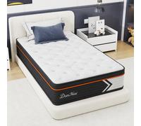 Matelas 90 x 200 cm pour 1 personne - Épaisseur 26 cm - Structure hybride ressorts ensachés et mousse à mémoire de forme - Dureté ferme et confortable - Indépendance de couchage - Ultra respirant FERM