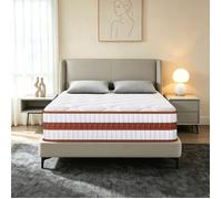 Matelas 90x190 cm Ép 28cm, Hybride Matelas mousse à mémoire de forme et Ressort Indépendant, Soulagement du Dos, H3 Mi-Ferme