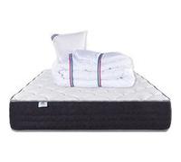 Matelas 90x190 cm, Sérénité, Ressorts Ensachés, Mousse Haute Densité, ergonomique, Soutien très ferme + Oreiller + Couette G