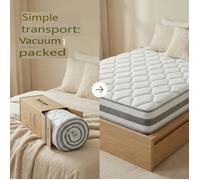 Matelas 90x200 H4 Hauteur 25cm avec Mousse Confort, Ressorts Ensachés 7 Zones Ergonomique, Matelas Adulte Certifié OEKO-TEX