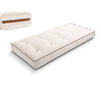 Matelas 90x200 naturel avec de la laine, coco et 2x latex - Futon Comfort Wool Kedro - Pascall Ecru