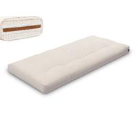 Matelas 90x200 naturel avec de la laine, coco et 2x latex - Futon Comfort Wool - Pascall Ecru