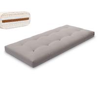 Matelas 90x200 naturel avec de la laine, coco et 2x latex - Futon Comfort Wool - Pascall Gris