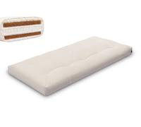 Matelas 90x200 naturel avec de la laine, latex et 2x coco - Futon Comfort Wool Hard - Pascall Ecru
