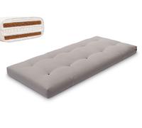 Matelas 90x200 naturel avec latex et 2x coco- Futon Comfort Relax Hard - Pascall Gris
