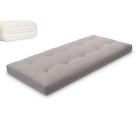 Matelas 90x200 naturel avec latex - Futon Medium Duo Latex - Pascall Gris