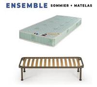 Matelas 90x200 + Sommier Démonté + pieds Offerts Mousse Poli Lattex Indéformable - 19 cm - Ferme - Tissu à l'Aloe Vera - OEKO-TEX STANDARD 100 sans CFC G