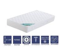 Matelas 90x200 x 21 cm + Alèse + Oreiller Visco - Ferme - Aertech+ 35 Kg/m3 HR Dernière Génération - Très Respirant G