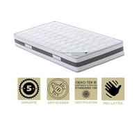 Matelas à Mémoire de Forme 65 Kg/m3 70x190 x 23,5 cm Très Ferme - 7 Zones de Confort - Ame Poli Lattex Haute Résilience - Hypoallergénique