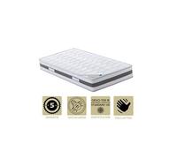 Matelas à mémoire de forme 65 kg/m3 90x190 x 23,5 cm très ferme - 7 zones de confort - ame poli lattex haute résilience - hypoallergénique