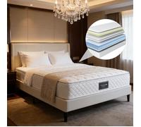 Matelas à Ressort ensachés et Mousse Mémoire de Forme 140x200 cm, Luxury, épaisseur 25 cm, Confort Ferme, Dureté équilibrée